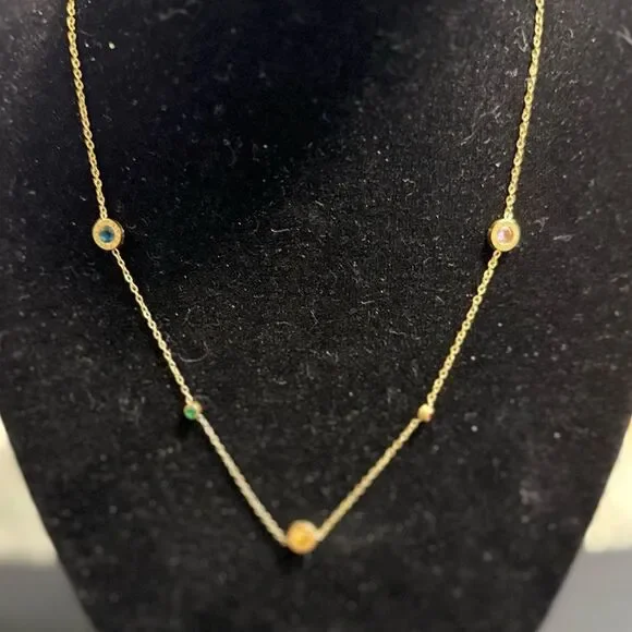 Nordstrom Gold Necklace with Gem Details - Picture 3 of 7